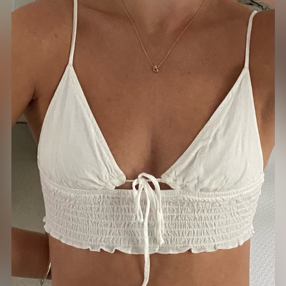 Garage White Crop Top